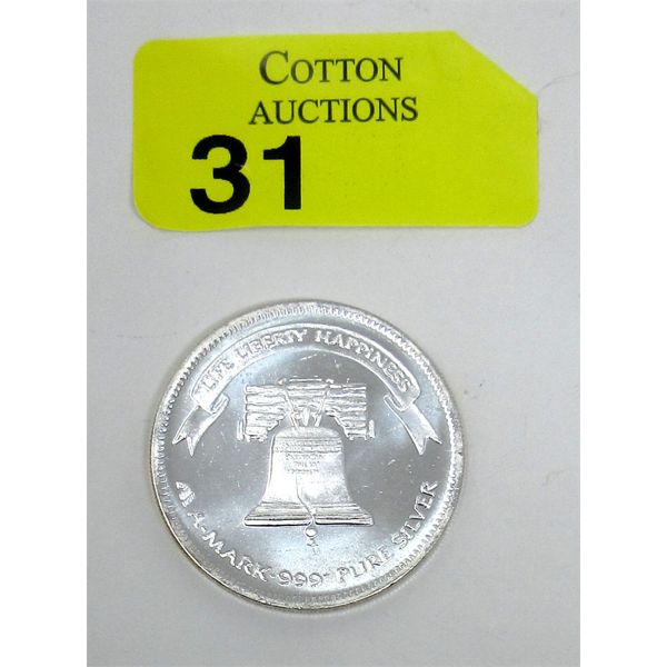 1 Oz .999 Silver Liberty/Bell A-Mark Round 