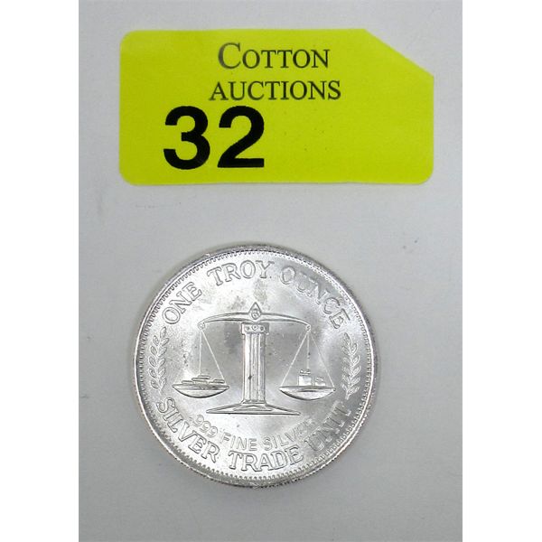 1 Oz .999 Silver 1985 Morgan Head Round 