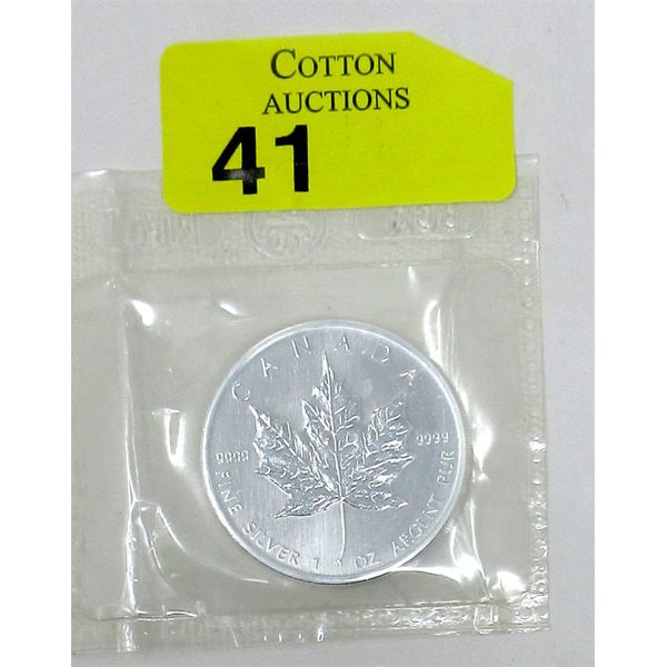1 Oz .9999 Silver 2002 Maple Leaf Coin 