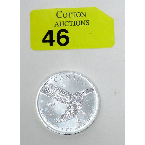 1 Oz .9999 Silver 2015 Red Tailed Hawk Coin 