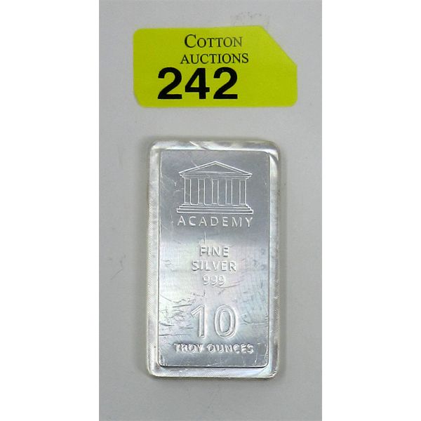 10 Oz .999 Silver Academy Stackable Bar 