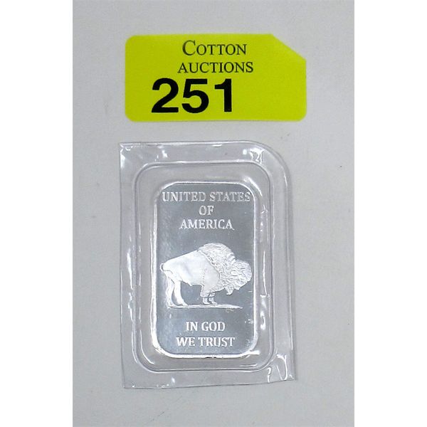 1 Oz .999 Silver USA Indigenous/Buffalo Bar 