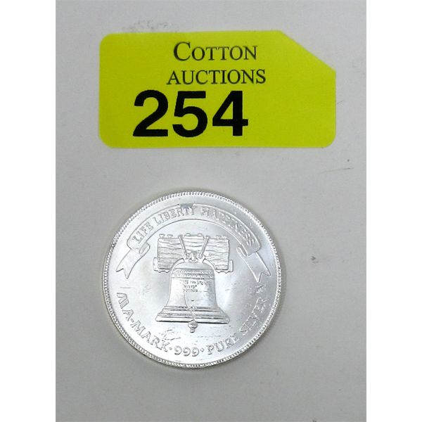 1 Oz .999 Silver Liberty/Bell A-Mark Round 