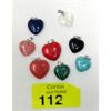Image 1 : 8 Assorted Gemstone Heart Pendants 