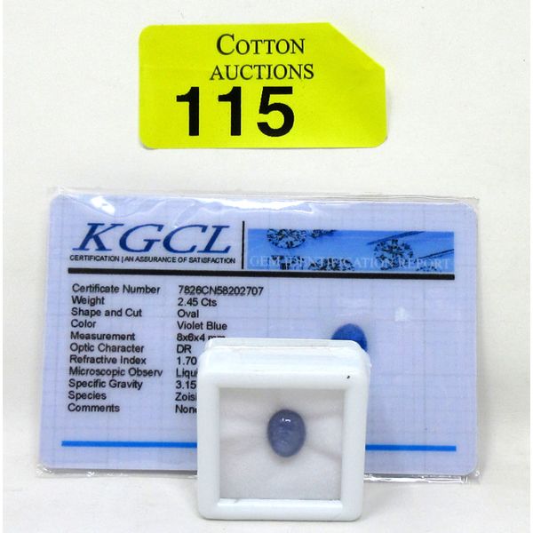 2.45 CTW Oval Tanzanite Cabochon Gemstone