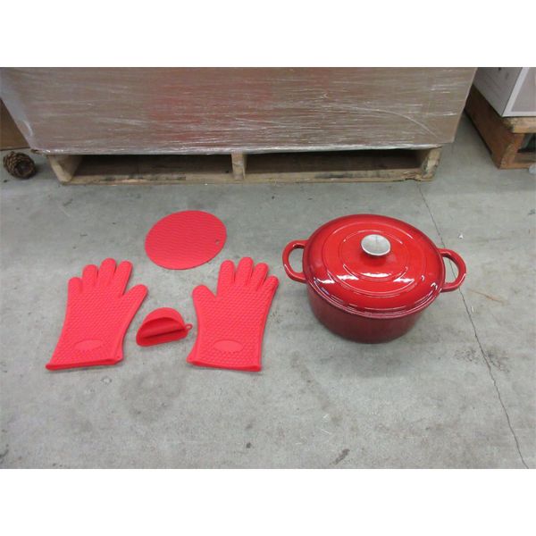 New KeiPonnol 4.5 QT Enameled Cast Iron Dutch Oven 