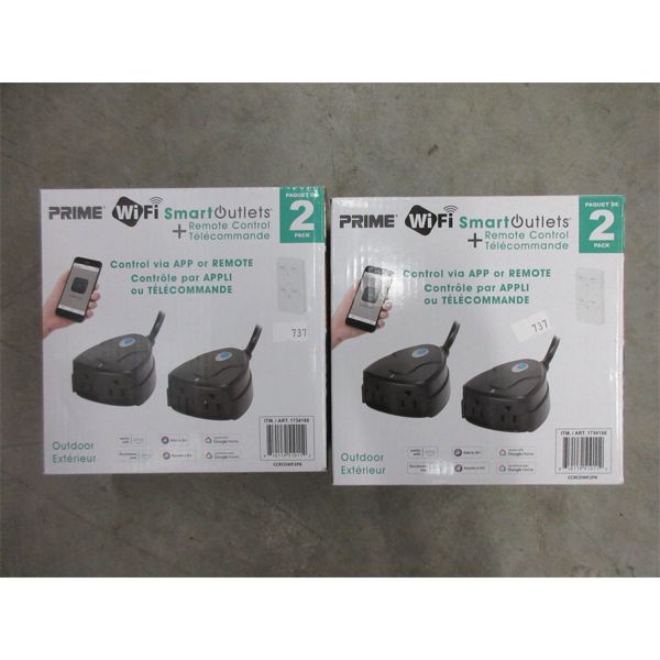 2 Twin Packs of Prime Smart Outlets