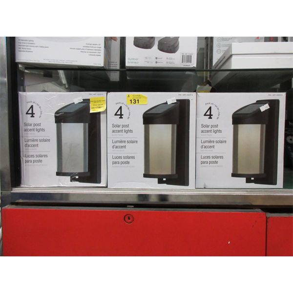 3 Packs Of 4 Solar Post Accent Lights
