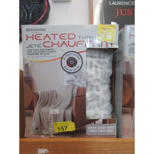 2 Berkshire Grey Dash 50 x 60 Inch Heated Throws