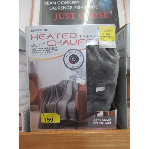 2 Berkshire Grey 50 x 60 Inch Heated Throws