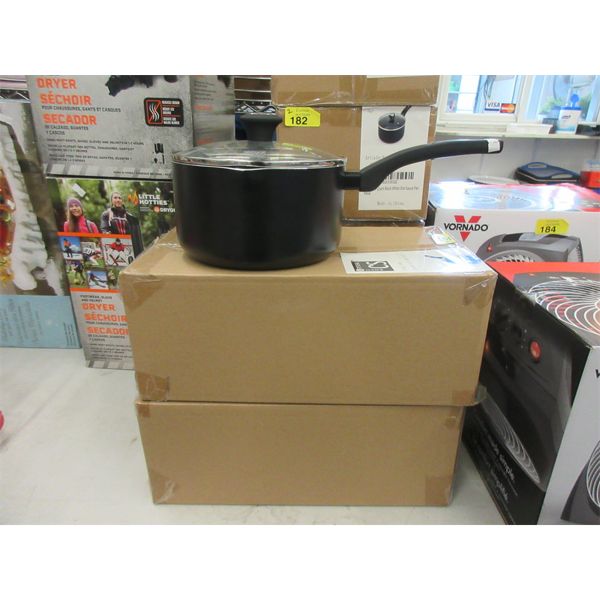 2 New 3 Quart Non-Stick Aluminum Sauce Pans w/Lids