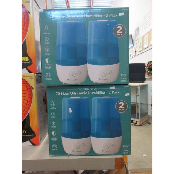 2 pureguardian 2 Pack 70-Hour Ultrasonic Humidifiers