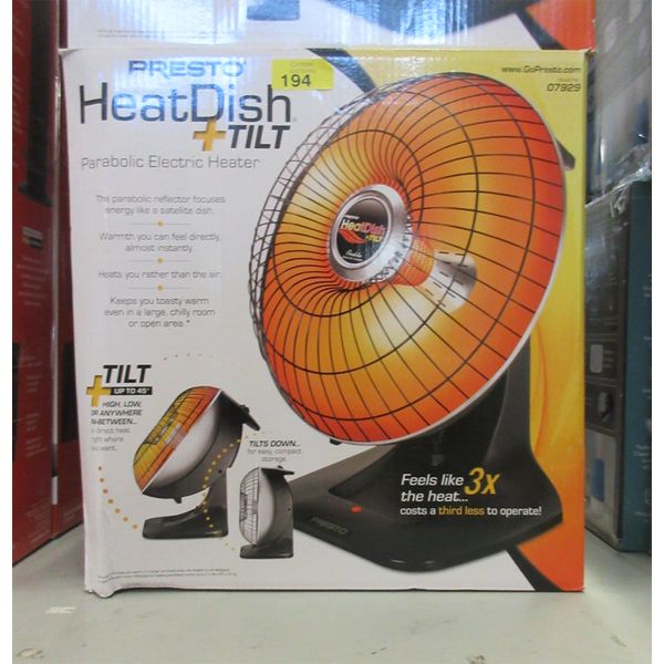 Presto Heat Dish+ Parabolic Electric Heater