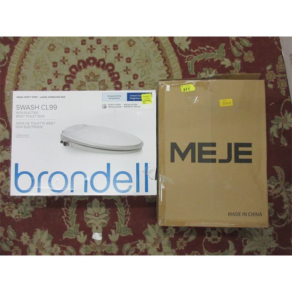 1 Brondell & 1 Meje Bidet Toilet Seat 
