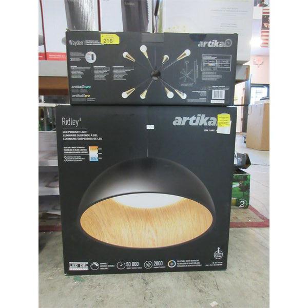 2 Artika LED Pendant Lights - Customer Returns