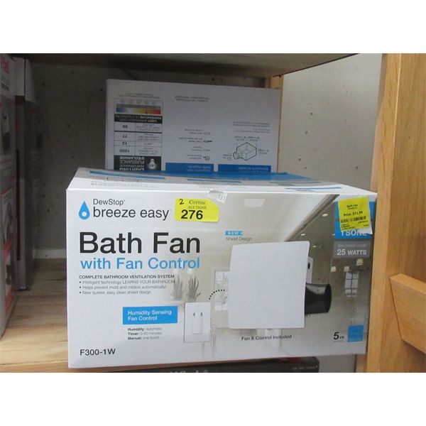 2 DewStop Breeze Easy Bath Fans - Customer Returns