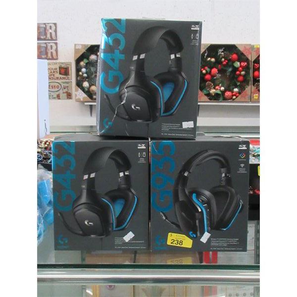 3 Logitech Gaming Headsets - Customer Returns