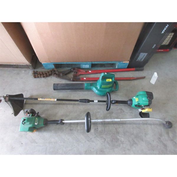 Pipe Cutter, Leaf Blower & 2 Gas Weed Eaters