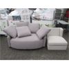 Image 1 : Grey Fabric Loveseat & White Fabric Chair