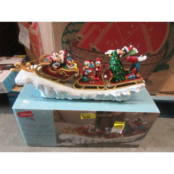 2 Disney Holiday Sleighs with Lights & Music
