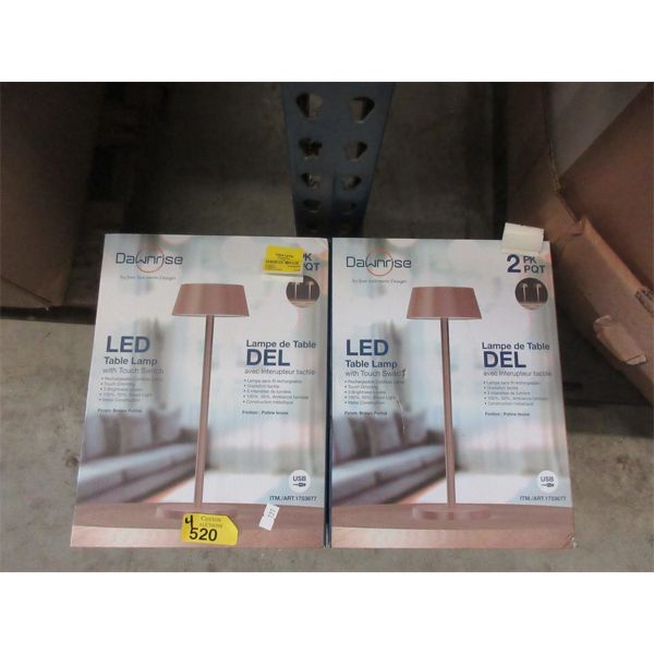 4 Sets of 2 Dawnrise Petite LED Touch Lamps