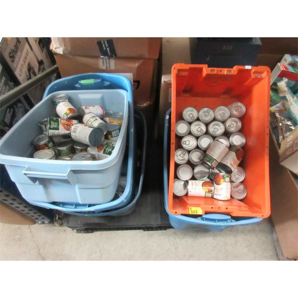 5 Totes of Dented Canned Food Products