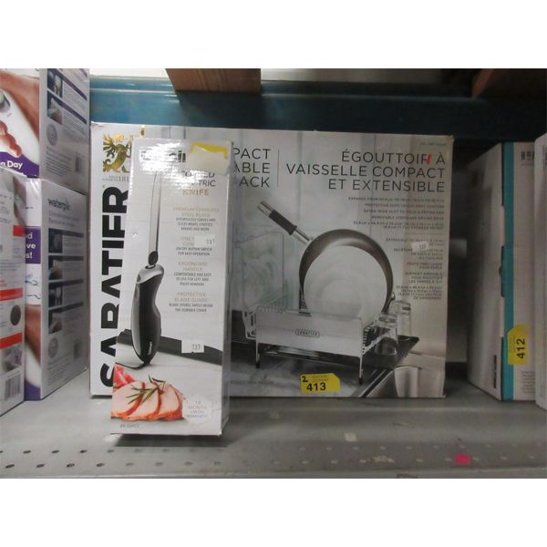 Compact Expandable Dishrack & Electric Knife