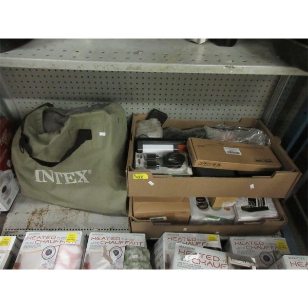 Inflatable Mattress & 2 Boxes of Assorted Goods