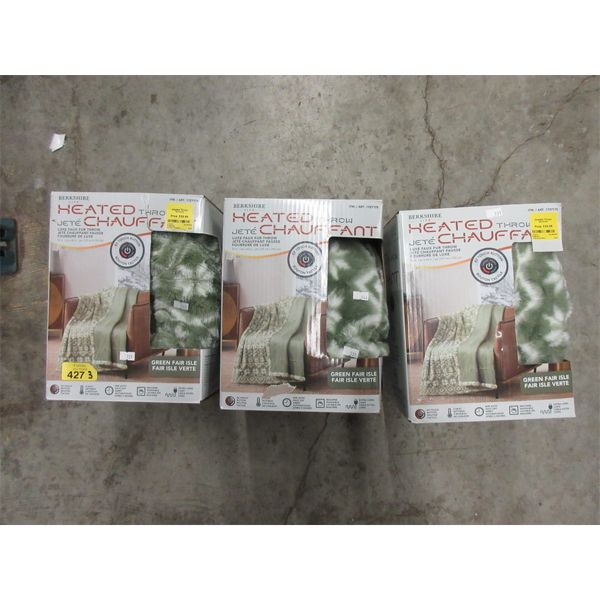 3 Berkshire 50" x 60" Heated Throws 