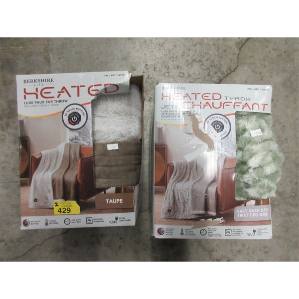 2 Assorted Berkshire 50" x 60" Heated Throws 