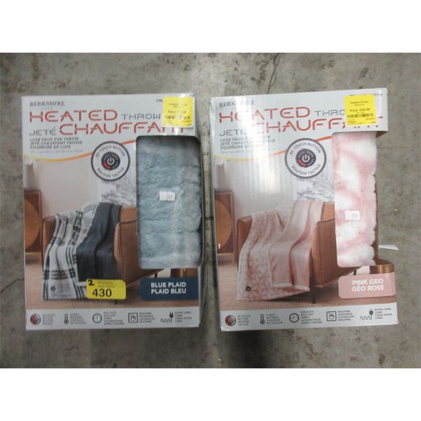 2 Assorted Berkshire 50" x 60" Heated Throws 