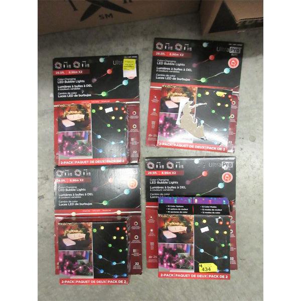 4 Sets of 2 x 29' Colour Changing Bubble Lights