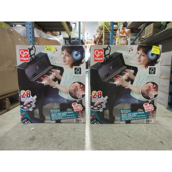 2 Hape Child's Learn with Lights Pianos & Stools