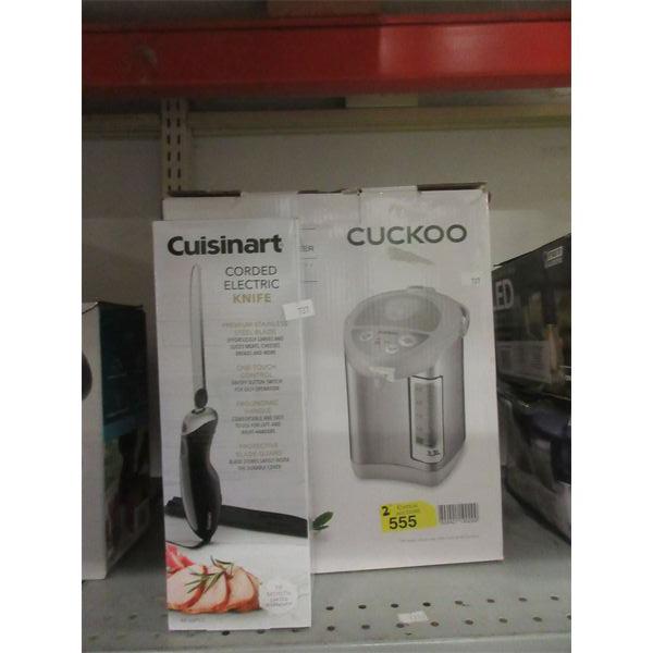 Cuckoo Water Boiler/Warmer & Cuisinart Electric Knife