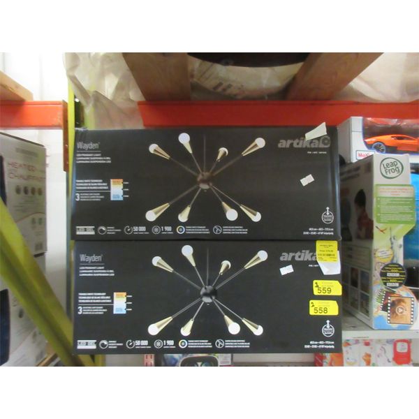 2 Artika "Wayden" LED Pendant Lights- 24" diameter