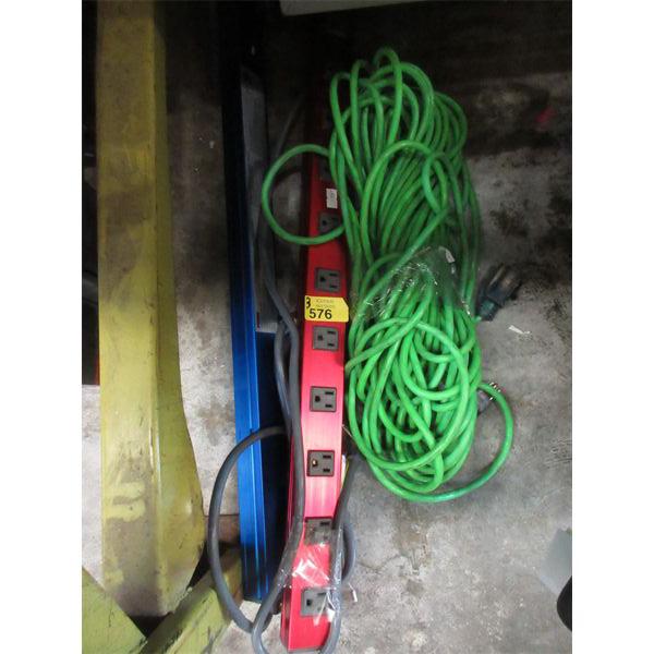 2 Contractor Grade Power Strips & 1 Extension Cord