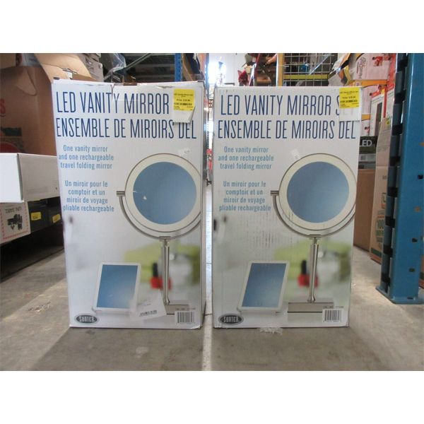 2 LED Vanity Mirror Sets - Customer Returns