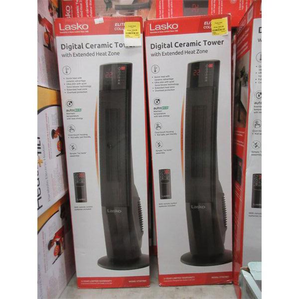 2 Lasko Digital Ceramic Tower Heaters 