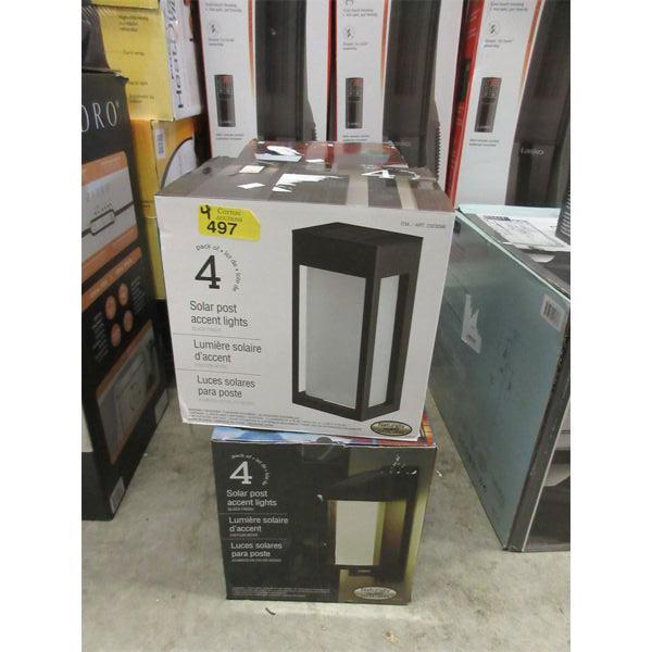 4 Sets of  Solar Post Lights - Customer Returns