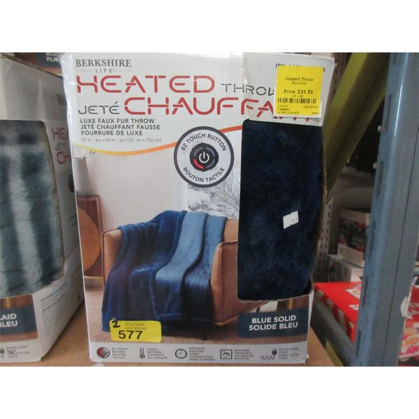 2 Berkshire Blue 50" x 60" Heated Throws