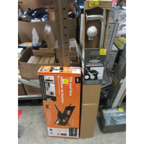 AVF TV Wall Mount & Blackout Curtain Rod