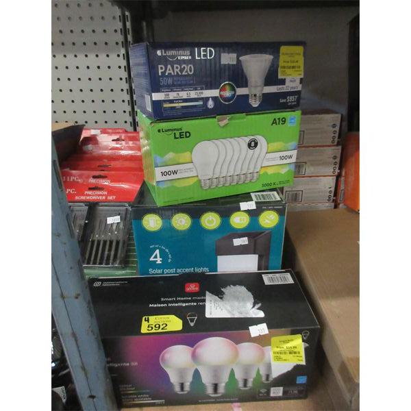 4 Boxes of Assorted Lights & Bulbs