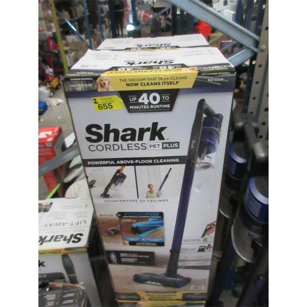 2 Shark Cordless Pet Plus Stick Vacuums in Boxes