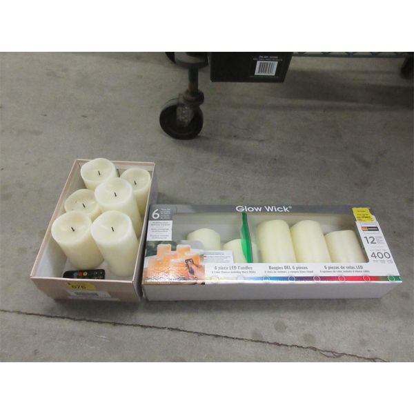 2 Glow Wick 6 LED Wax Candle Sets