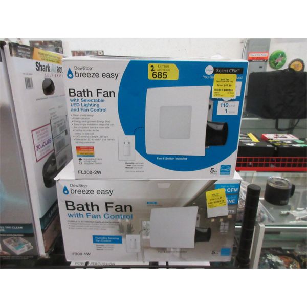 DewStop Breeze Easy Bath Fans with Remotes