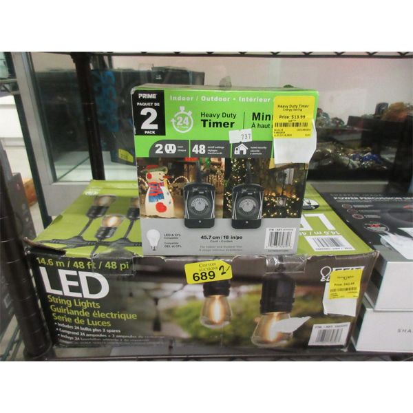 Feit 48' Outdoor String Light & Pack of 2 Prime Timers