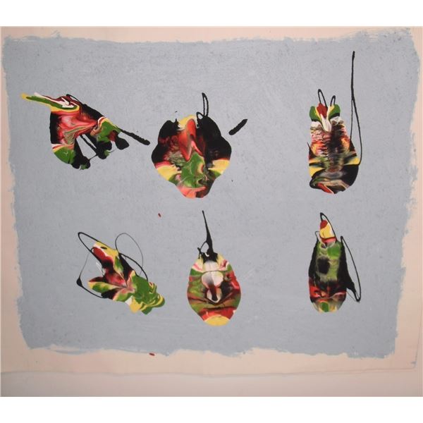 Imaginary 6bugs fun painting on canvas by LangdonArt -6 bibittes imaginaires peinture par LangdonArt