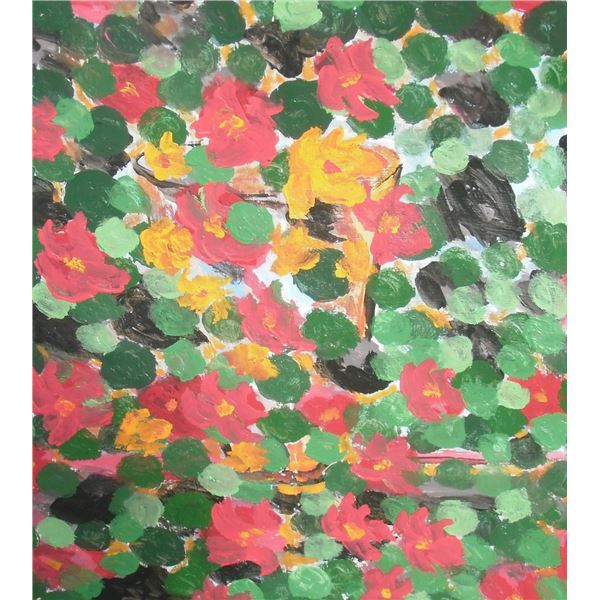 Vase and flowers to discover, an original on canvas painting by LangdonArt - ap.22x18- peinture