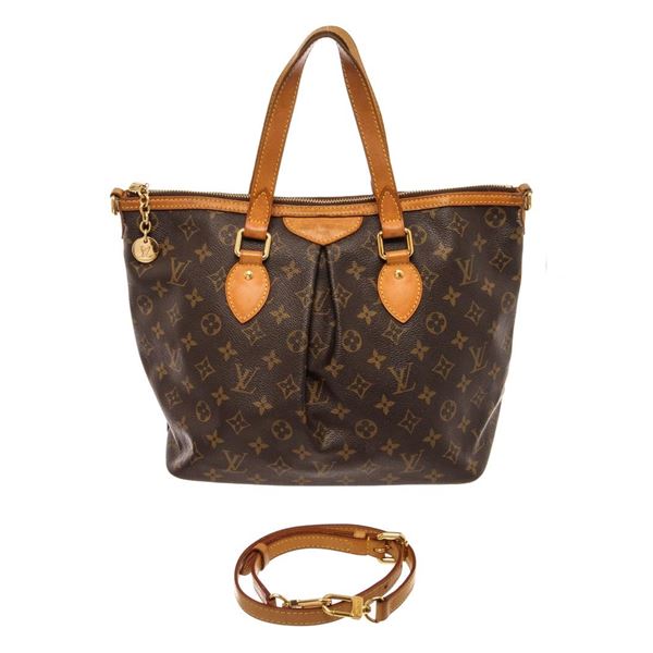 Louis Vuitton Palermo PM Shoulder Bag Brown Coated Canvas