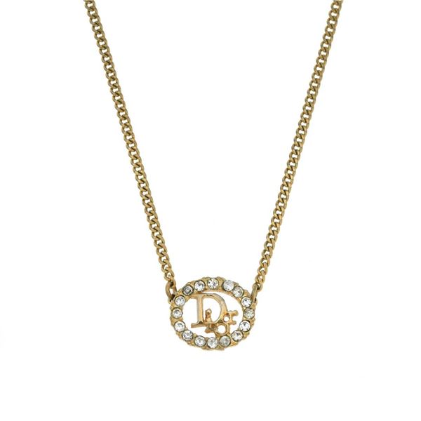 Dior Logo Pendant Necklace